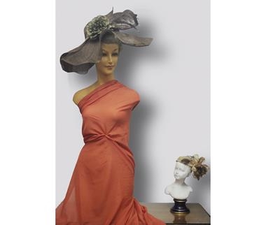 Voilé naranja oscuro | 0089 | Tejidos, telas, complementos, tocados,sombrerería, plumas, tiras, encajes, bordados, botones, moda.