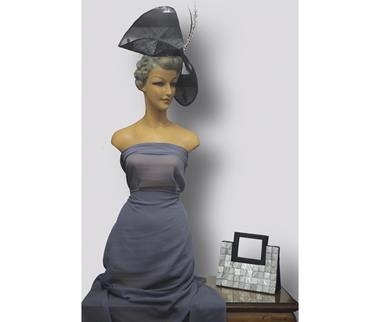 Chiffón gris | 0118 | Tejidos, telas, complementos, tocados,sombrerería, plumas, tiras, encajes, bordados, botones, moda.