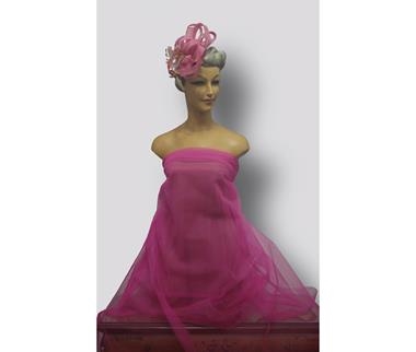 Tul  duro rosa fucsia de tacto sedoso  | 0195 | Tejidos, telas, complementos, tocados,sombrerería, plumas, tiras, encajes, bordados, botones, moda.