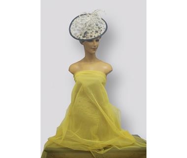 Tul  duro amarillo de tacto sedoso  | 0197 | Tejidos, telas, complementos, tocados,sombrerería, plumas, tiras, encajes, bordados, botones, moda.