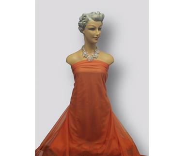 Gasa fantasía naranja | 0202 | Tejidos, telas, complementos, tocados,sombrerería, plumas, tiras, encajes, bordados, botones, moda.
