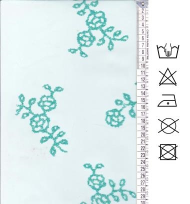 Georgette celeste bordado con piedrecitas color jade | E0006 | Tejidos, telas, complementos, tocados,sombrerería, plumas, tiras, encajes, bordados, botones, moda.