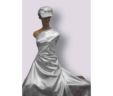 Jacquard plateado con estampado floral | E0084 | Tejidos, telas, complementos, tocados,sombrerería, plumas, tiras, encajes, bordados, botones, moda.