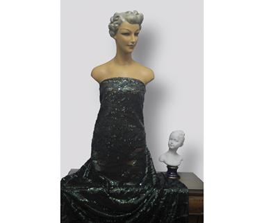 Tul negro bordado con lentejuelas  verde botella | LENT-002 | Tejidos, telas, complementos, tocados,sombrerería, plumas, tiras, encajes, bordados, botones, moda.