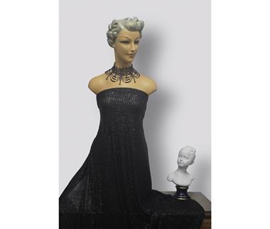 Tul negro con lentejuelas negras | LENT-004 | Tejidos, telas, complementos, tocados,sombrerería, plumas, tiras, encajes, bordados, botones, moda.