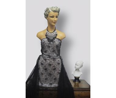 Encaje negro motivo Chantilly con dos blondas  | ENC-019 | Tejidos, telas, complementos, tocados,sombrerería, plumas, tiras, encajes, bordados, botones, moda.