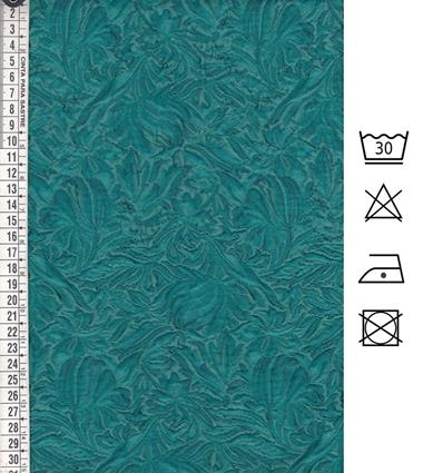 Brocado jacquard  en tonos jade y turquesa | J002 | Tejidos, telas, complementos, tocados,sombrerería, plumas, tiras, encajes, bordados, botones, moda.