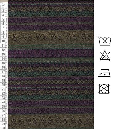 Jacquard con grecas color oro viejo, magenta, verde y negro | J007 | Tejidos, telas, complementos, tocados,sombrerería, plumas, tiras, encajes, bordados, botones, moda.