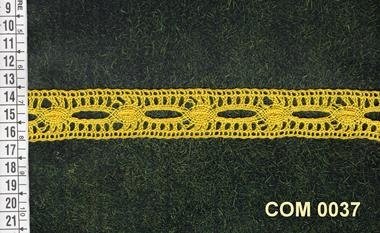 Entredós de encaje bolillos amarillo | COM-0037 | Tejidos, telas, complementos, tocados,sombrerería, plumas, tiras, encajes, bordados, botones, moda.