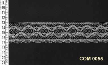 Puntilla de encaje de bolillos plateada | COM-0055 | Tejidos, telas, complementos, tocados,sombrerería, plumas, tiras, encajes, bordados, botones, moda.