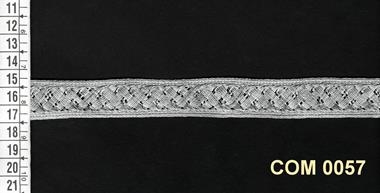 Galón color plata trenzado | COM-0057 | Tejidos, telas, complementos, tocados,sombrerería, plumas, tiras, encajes, bordados, botones, moda.