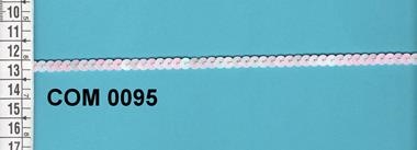 Tira de lentejuelas blancas y rosas | COM-0095 | Tejidos, telas, complementos, tocados,sombrerería, plumas, tiras, encajes, bordados, botones, moda.