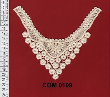 Cuello de encaje color natural | COM-0109 | Tejidos, telas, complementos, tocados,sombrerería, plumas, tiras, encajes, bordados, botones, moda.