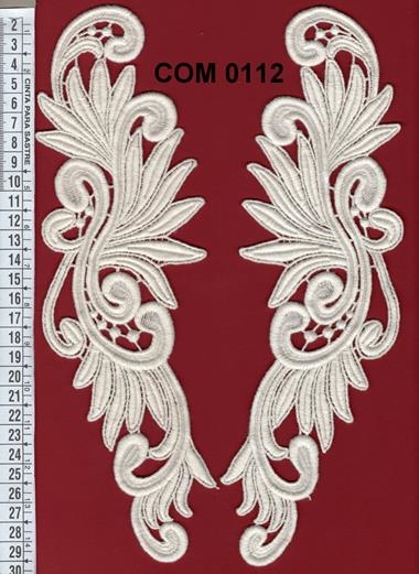 Aplicación de guipur blanco natural | COM-0112 | Tejidos, telas, complementos, tocados,sombrerería, plumas, tiras, encajes, bordados, botones, moda.