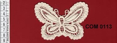 Aplicación de guipur color natural  con motivo de mariposa  | COM-0113 | Tejidos, telas, complementos, tocados,sombrerería, plumas, tiras, encajes, bordados, botones, moda.