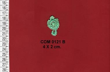 Aplicación de guipur verde agua | COM-0121-B | Tejidos, telas, complementos, tocados,sombrerería, plumas, tiras, encajes, bordados, botones, moda.