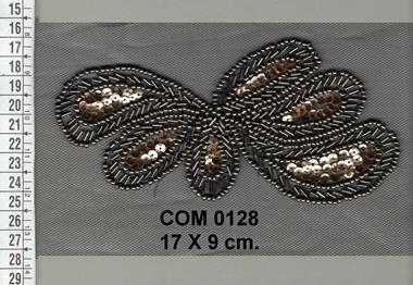 Aplicación sobre tul | COM-0128 | Tejidos, telas, complementos, tocados,sombrerería, plumas, tiras, encajes, bordados, botones, moda.