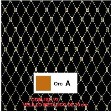 Velo de rejilla color oro para tocados, de 30 cm. | COM-0162-V2A | Tejidos, telas, complementos, tocados,sombrerería, plumas, tiras, encajes, bordados, botones, moda.