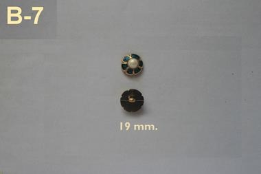 Botón de  perla imitando flor con pétalos color verde | B07 | Tejidos, telas, complementos, tocados,sombrerería, plumas, tiras, encajes, bordados, botones, moda.