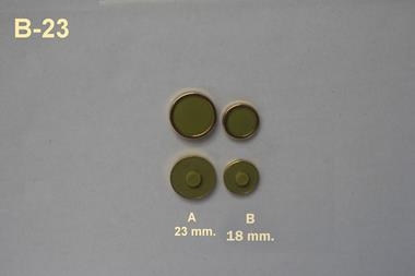 Botón de chapa color caqui pistacho con filo dorado | B23 | Tejidos, telas, complementos, tocados,sombrerería, plumas, tiras, encajes, bordados, botones, moda.