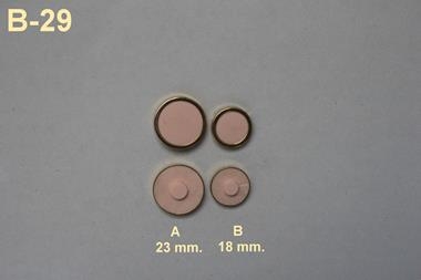 Botón de chapa color pétalo de rosa con filo dorado | B29 | Tejidos, telas, complementos, tocados,sombrerería, plumas, tiras, encajes, bordados, botones, moda.