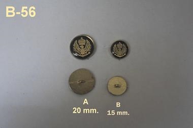 Botón metálico negro con águila y corona esmaltadas  | B56 | Tejidos, telas, complementos, tocados,sombrerería, plumas, tiras, encajes, bordados, botones, moda.