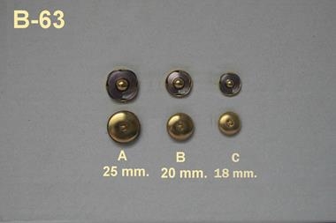 Botón con centro semiesférico dorado con fondo violeta y filo dorado  | B63 | Tejidos, telas, complementos, tocados,sombrerería, plumas, tiras, encajes, bordados, botones, moda.