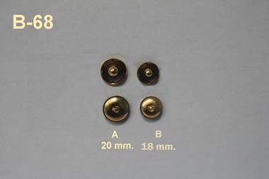 Botón  con centro semiesférico dorado, fondo marrón y filo dorado  | B68 | Tejidos, telas, complementos, tocados,sombrerería, plumas, tiras, encajes, bordados, botones, moda.