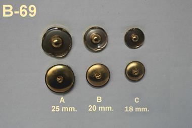 Botón  con centro semiesférico dorado con fondo camel  y filo dorado | B69 | Tejidos, telas, complementos, tocados,sombrerería, plumas, tiras, encajes, bordados, botones, moda.