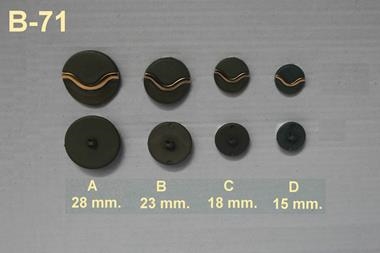 Botón color caqui  con dos texturas y motivo dorado | B711 | Tejidos, telas, complementos, tocados,sombrerería, plumas, tiras, encajes, bordados, botones, moda.