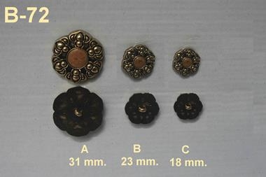 Botón dorado con relieve y centro camel moteado | B72 | Tejidos, telas, complementos, tocados,sombrerería, plumas, tiras, encajes, bordados, botones, moda.