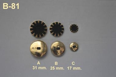 Botón joya imitación textil en negro con motivos dorados  | B81 | Tejidos, telas, complementos, tocados,sombrerería, plumas, tiras, encajes, bordados, botones, moda.