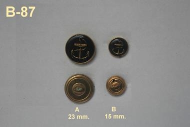 Botón metálico negro con ancla esmaltada  | B87 | Tejidos, telas, complementos, tocados,sombrerería, plumas, tiras, encajes, bordados, botones, moda.