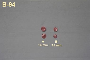 Botón transparente rosa, estriado | b94 | Tejidos, telas, complementos, tocados,sombrerería, plumas, tiras, encajes, bordados, botones, moda.