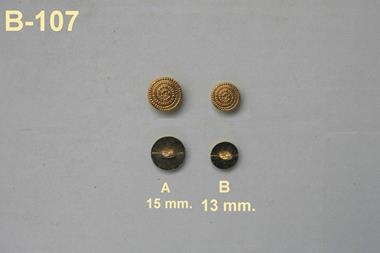 Botón dorado con relieve en espiral  | B107 | Tejidos, telas, complementos, tocados,sombrerería, plumas, tiras, encajes, bordados, botones, moda.