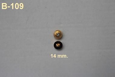 Botón tipo loden dorado con cristal en el centro (14 mm) | B109 | Tejidos, telas, complementos, tocados,sombrerería, plumas, tiras, encajes, bordados, botones, moda.