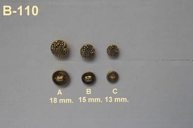 Botón dorado con relieve  | B110 | Tejidos, telas, complementos, tocados,sombrerería, plumas, tiras, encajes, bordados, botones, moda.