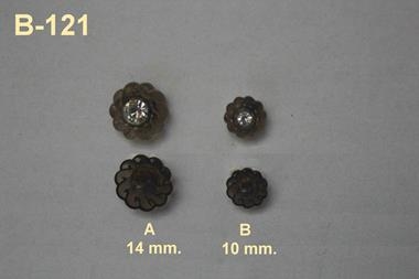 Botón transparente estriado color marrón chocolate  con cristal en el centro  | B121 | Tejidos, telas, complementos, tocados,sombrerería, plumas, tiras, encajes, bordados, botones, moda.