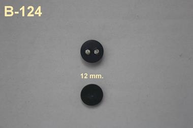 Botón negro con dos cristales (12 mm) | B124 | Tejidos, telas, complementos, tocados,sombrerería, plumas, tiras, encajes, bordados, botones, moda.